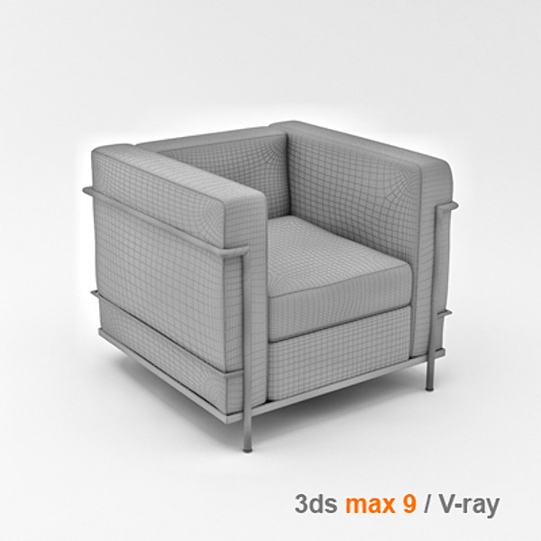 3ds max le corbusier lc2 2 - chair 05 by lajhar